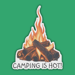 Camping är Hett! Vattenbeständig Klistermärken