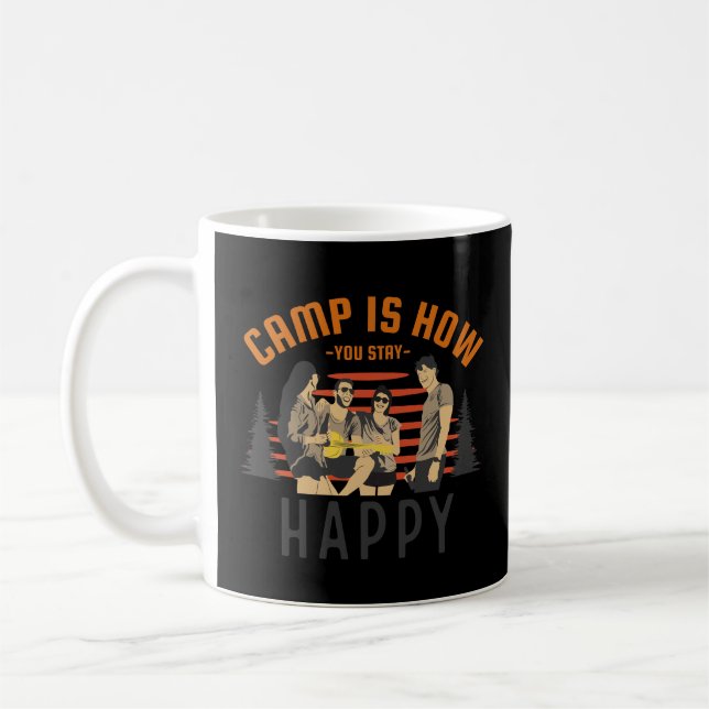 Camping är hur lycklig kaffemugg (Vänster)