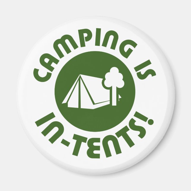 Camping är i tält magnet (Framsidan)