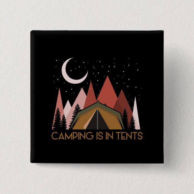Camping är i tält Rolig camping Knapp (Framsida)
