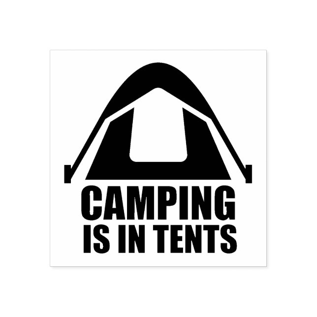 Camping är i Tält Stämpel (Tryck)