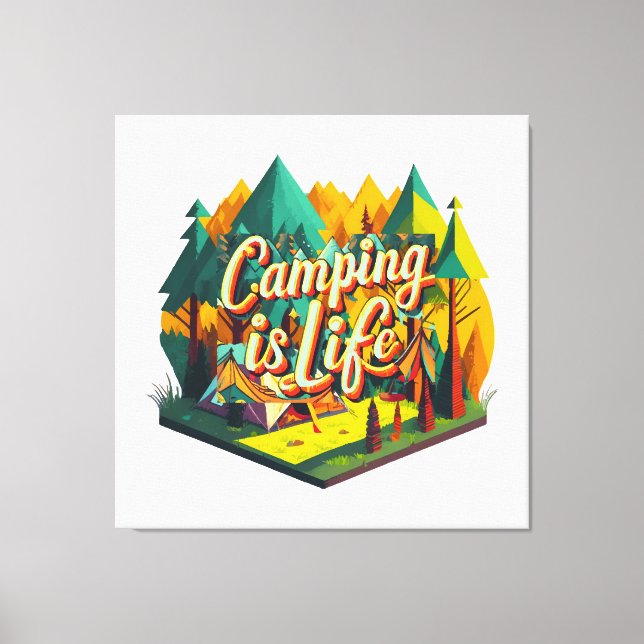 Camping är livet canvastryck (Framsida)