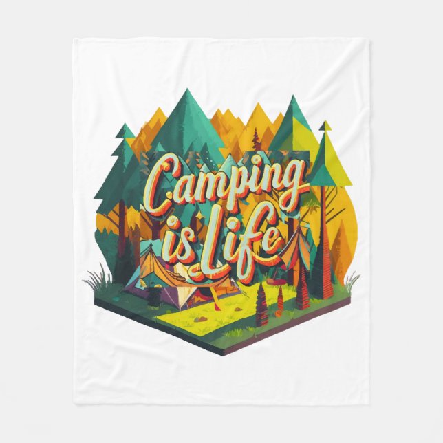 Camping är livet fleecefilt (Framsidan)