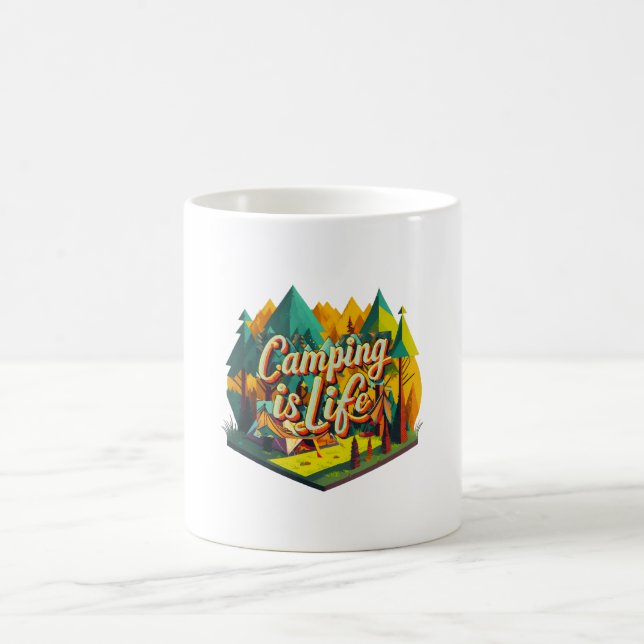 Camping är livet kaffemugg (Center)