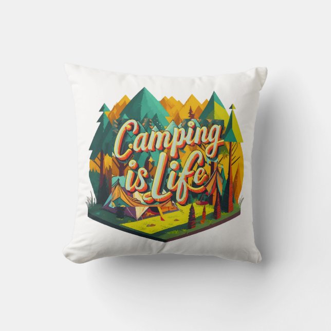 Camping är livet kudde (Framsida)