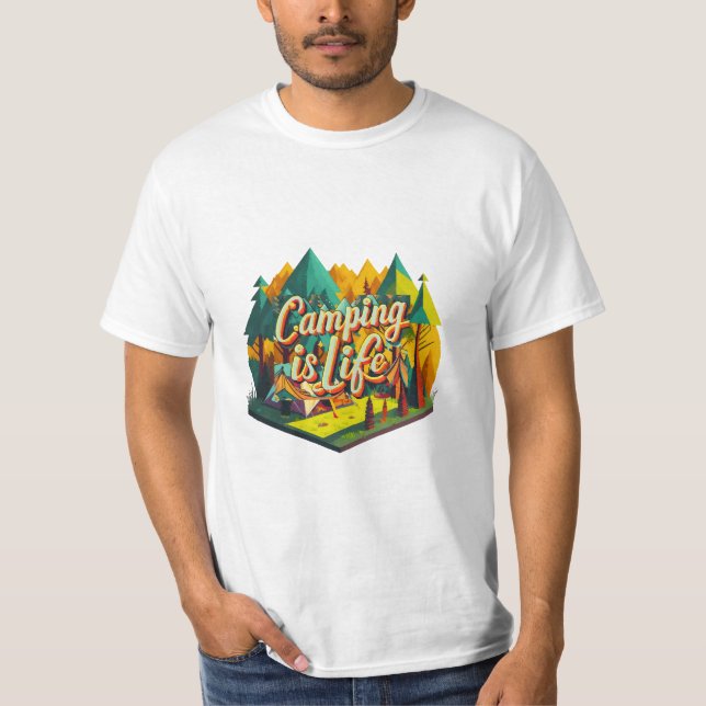 Camping är livet t shirt (Framsida)
