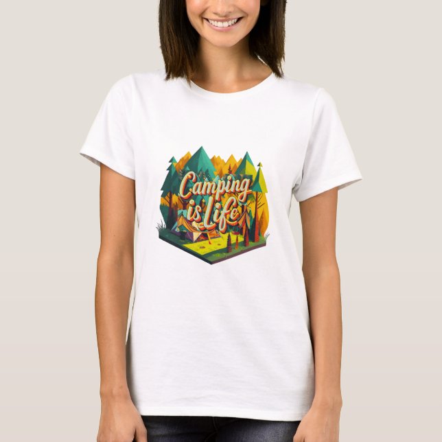 Camping är livet t shirt (Framsida)