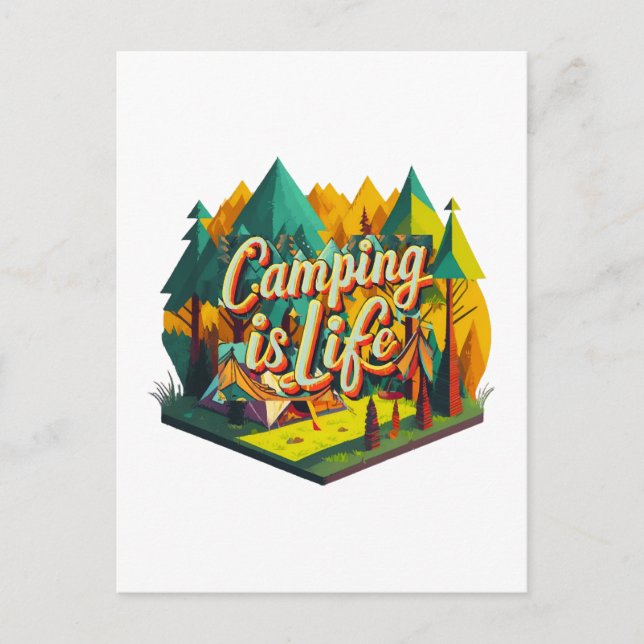 Camping är livet vykort (Framsida)