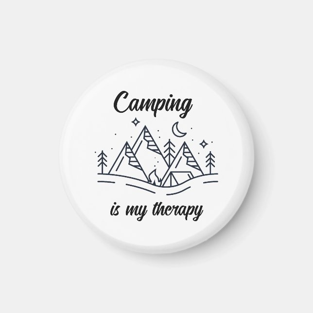 Camping är min enkla snyggt minimalist magnet (Framsidan)