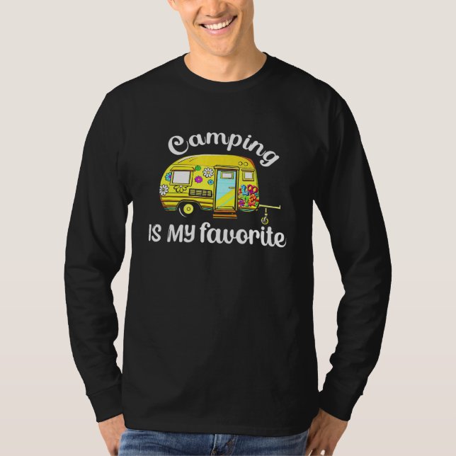 Camping är min favorit säsong trailer husbil t shirt (Framsida)