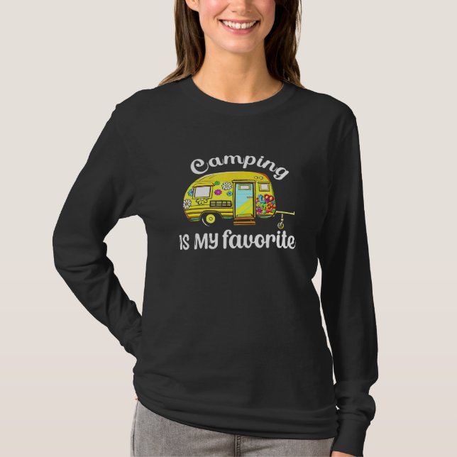 Camping är min favorit säsong trailer husbil t shirt (Framsida)