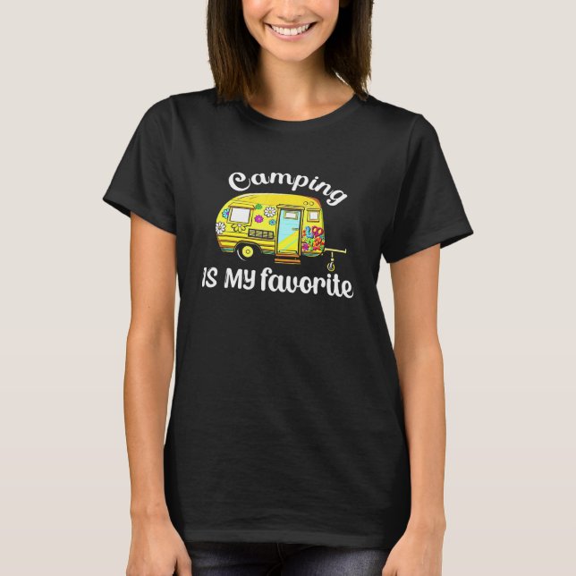 Camping är min favorit säsong trailer husbil t shirt (Framsida)