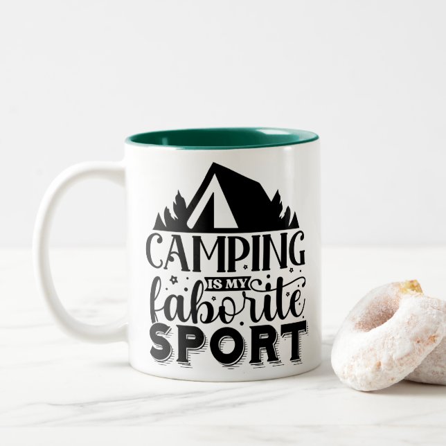 Camping är min favorit sport Två-Tonad mugg (Med munk)