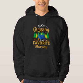 Camping är min favorit terapi Söt Vintage Hoodie