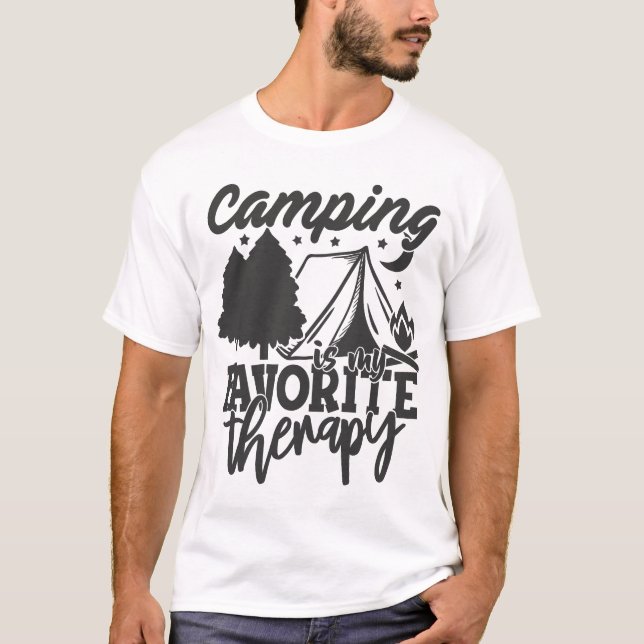 Camping är min favoritbehandlingsgåva t shirt (Framsida)