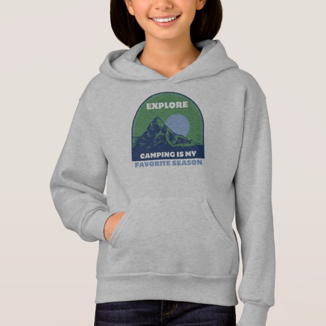 Camping är min favoritsäsong, äventyr väntar på t shirt (Framsida)