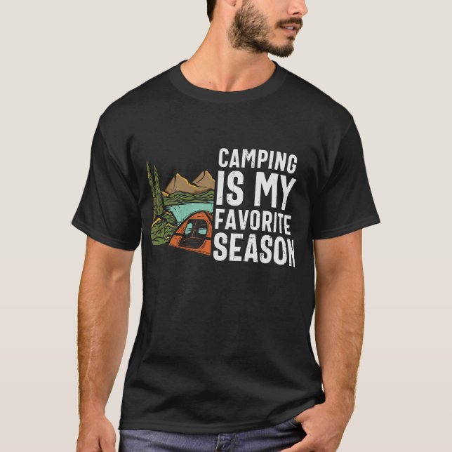 Camping är min favoritsäsong t shirt (Framsida)