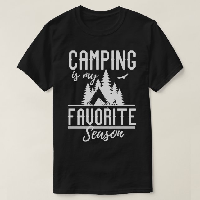 Camping är min favoritsäsong, underbart sommarlok t shirt (Design framsida)