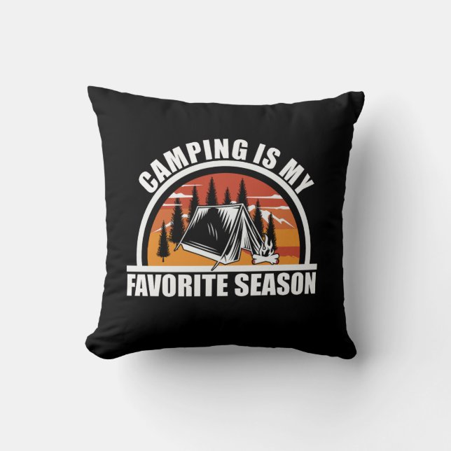 Camping är min favoritslogan för en rolig kamper kudde (Framsida)