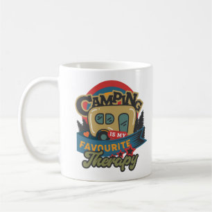Camping är min favoritterapi kaffemugg
