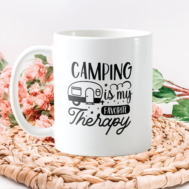 Camping är min favoritterapi kaffemugg (Skapare uppladdad)
