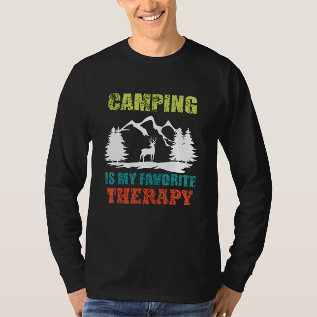 Camping är min favoritterapi t shirt (Framsida)