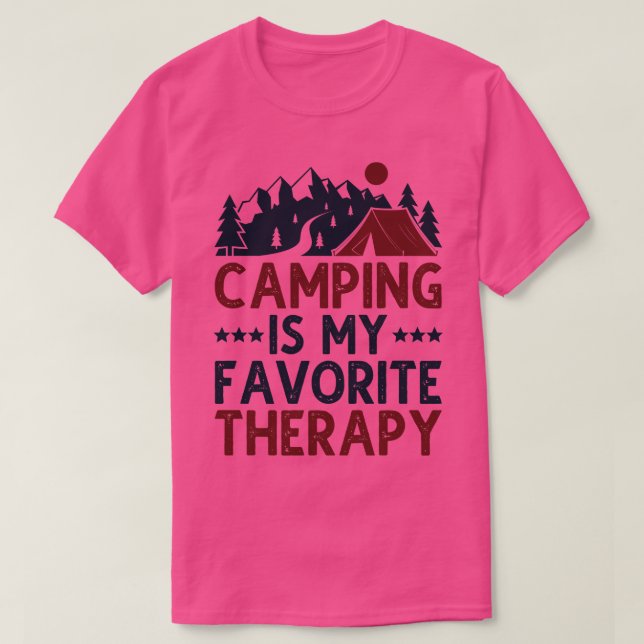 Camping är min favoritterapi t shirt (Design framsida)