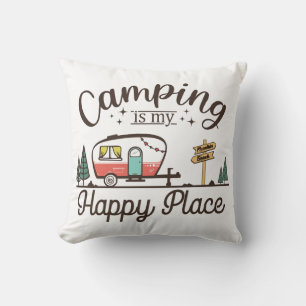 Camping är min Lycklig Ställe Kudde