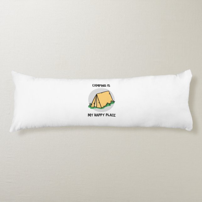 Camping är min lycklig ställe med en camping tält kroppskudde (Framsidan)