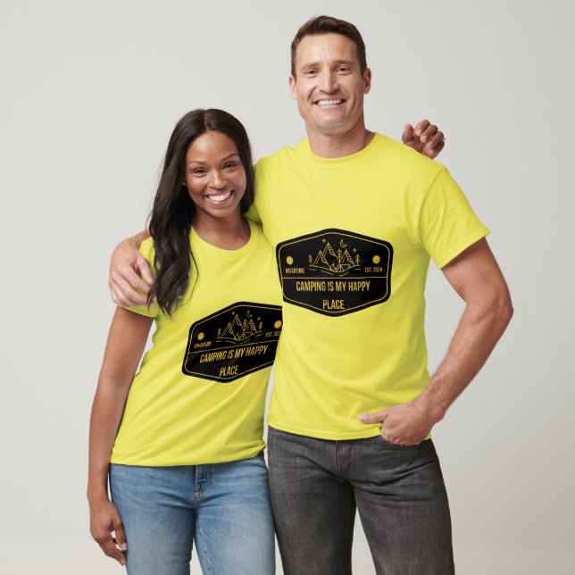 Camping är min Lycklig Ställe T Shirt (Unisex)