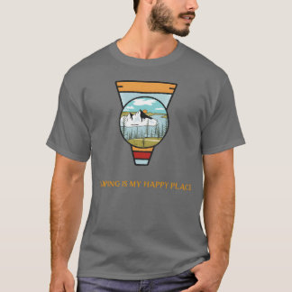 Camping är min lyckliga plats Camping retro T Shirt