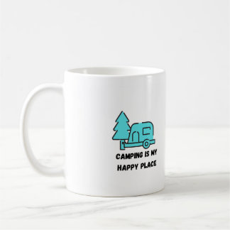 Camping är min lyckliga plats kaffemugg