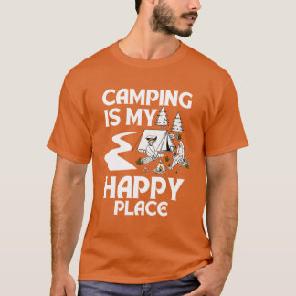 Camping är min lyckliga plats rolig t shirt
