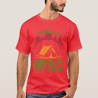 Camping är min lyckliga plats rolig t shirt