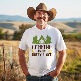 Camping är min lyckliga plats t shirt