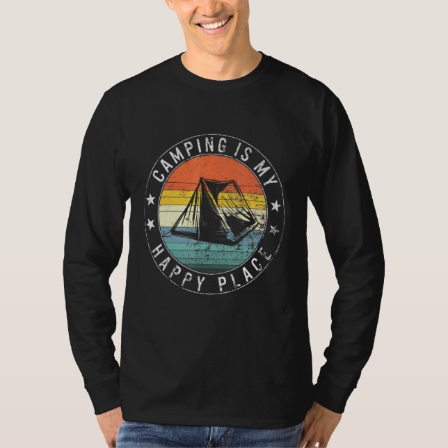 Camping är min lyckligaste plats för vandring Budd T Shirt (Framsida)