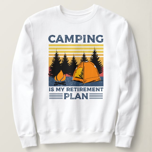 Camping är min pension-plan Funny Camping Gift T Shirt (Design framsida)