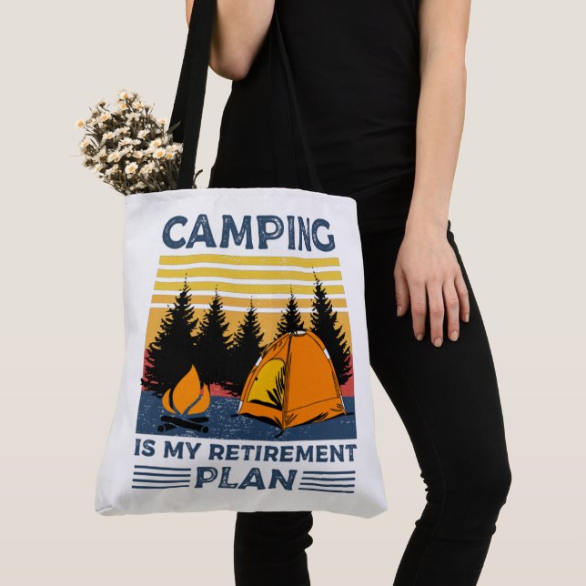 Camping är min pension-plan Funny Camping Gift Tygkasse (Närbild)