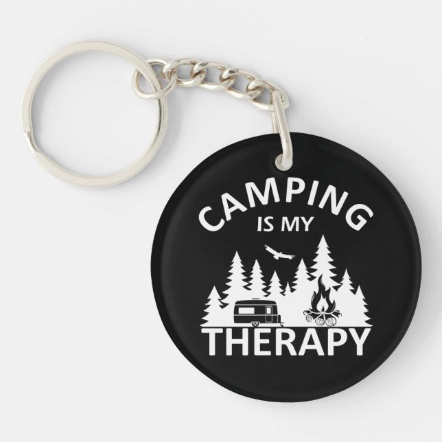 Camping är min terapeutiska slogan med en lustig k (Framsidan)