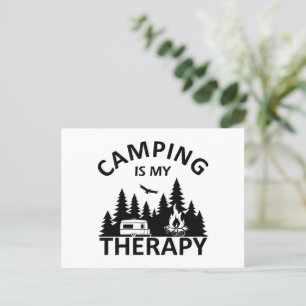 Camping är min terapeutiska slogan med en lustig k helg vykort