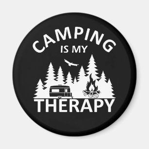 Camping är min terapeutiska slogan med en lustig k magnet