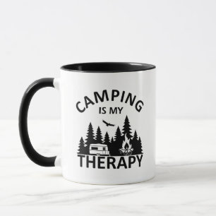 Camping är min terapeutiska slogan med en lustig k mugg