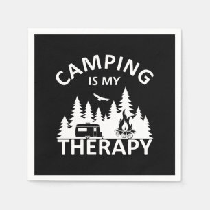 Camping är min terapeutiska slogan med en lustig k pappersservett