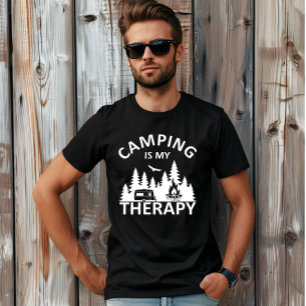 Camping är min terapeutiska slogan med en lustig k t shirt