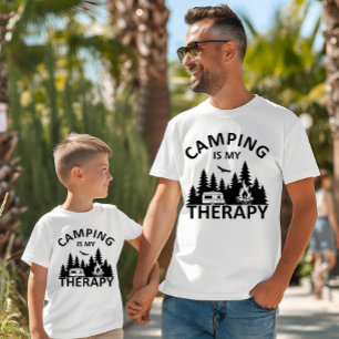 Camping är min terapeutiska slogan med en lustig k t shirt