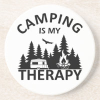 Camping är min terapeutiska slogan med en lustig k