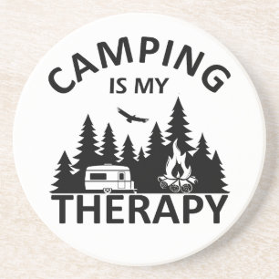 Camping är min terapeutiska slogan med en lustig k underlägg