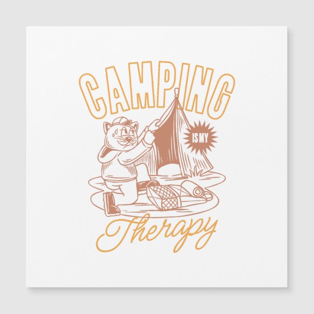 Camping är min terapeutiska Vintage-katt (Framsida)
