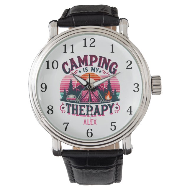Camping är min terapi armbandsur (Framsida)