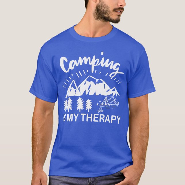 Camping är min terapi Camping T Shirt (Framsida)